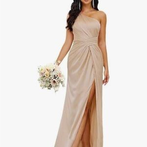 Women rose gold (very close to champagne) long dress. Brand new